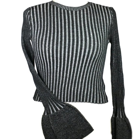 NWT Ribbed Charcoal Stretch Top. - Picture 1 of 6
